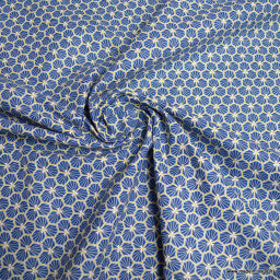 Tissu coton Riad Enduit coloris Marine Oeko tex