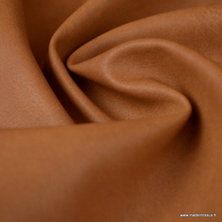 Tissu Faux cuir coloris Fauve
