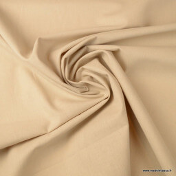 Tissu cretonne coton coloris Lin - Oeko tex
