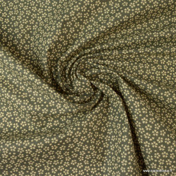 Tissu coton Enduit Myosotis motifs fleurs Sauge -  Oeko tex