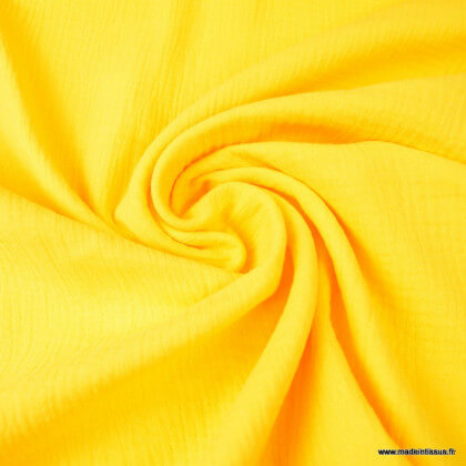 Tissu Double gaze coton Jaune