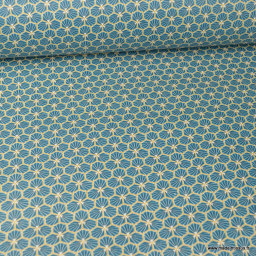 Tissu coton Riad Enduit coloris Canard Oeko tex