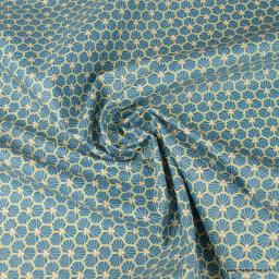 Tissu coton Riad Enduit coloris Canard Oeko tex
