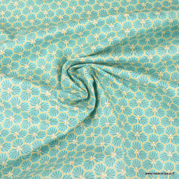 Tissu coton Riad Enduit coloris Lagon Oeko tex