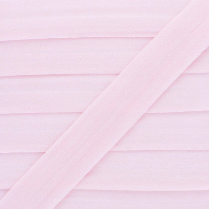 Biais Elastique pré-plié 20mm - coloris Rose - au mètre
