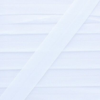 Biais Elastique pré-plié20mm - coloris Blanc - au mètre