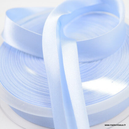 Biais satin Bleu ciel 20 mm
