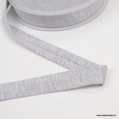 Biais jersey Gris 18 mm