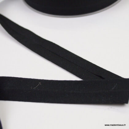 Biais jersey Noir 18 mm