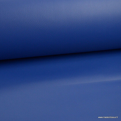 Tissu Simili cuir ameublement rigide Bleu Royal