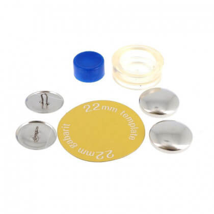 4 Boutons à recouvrir en métal 22mm