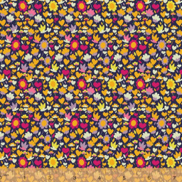 Tissu Rayon de coton fleurs Ocre Solstice - Windham Fabrics - Oeko tex
