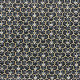 Tissu coton Riad Enduit coloris Noir Oeko tex