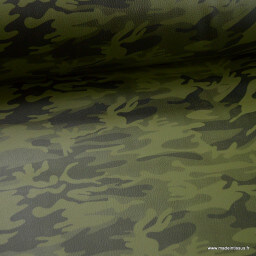 Tissu Simili cuir ameublement rigide Camouflage