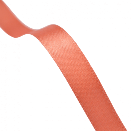Ruban SATIN double face SAUMON , 10 mm, au mètre