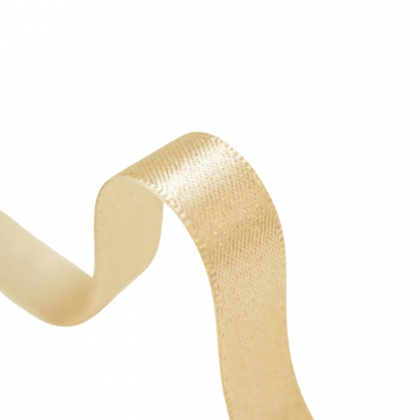 Ruban SATIN LUREX OR - TRAME BEIGE, 10 mm, au mètre