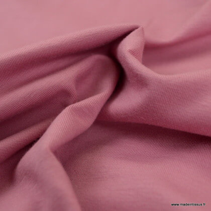 Tissu jersey Bio coloris rose -  GOTS & Oeko tex