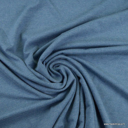 Tissu jersey chiné coloris Bleu denim - oeko tex
