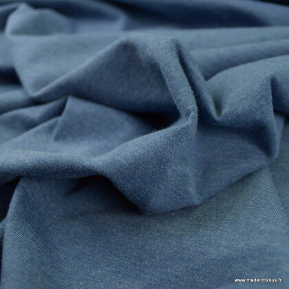 Tissu jersey chiné coloris Bleu denim - oeko tex