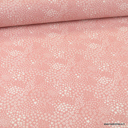 Tissu Cretonne motif étoiles fond rose - Anggun - Oeko tex