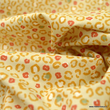 Tissu coton motifs léopard - Cougui - Oeko tex