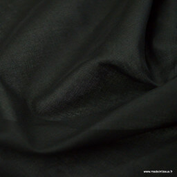 Tissu Voile de coton Noir - Bio GOTS