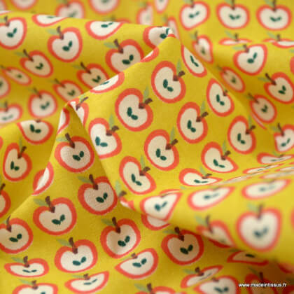 Tissu coton Pomi motifs Pommes - Oeko tex