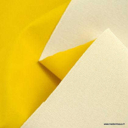 Tissu enduit ciré de pluie uni coloris jaune