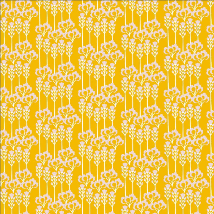 Tissu coton motifs fleurs fond jaune - Glory - Constance - Sunshine Fabric - Cotton and Steel
