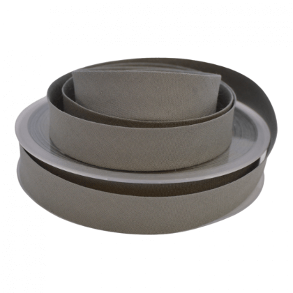 Biais replié 18 mm coton uni Gris Beton
