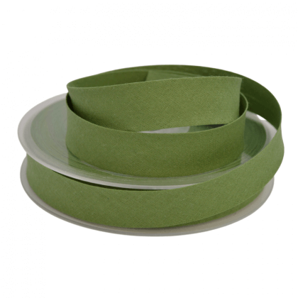 Biais replié 18 mm coton uni Vert Olive