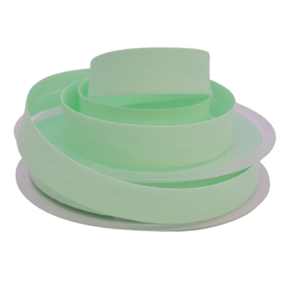 Biais replié 18 mm coton uni Vert Menthe