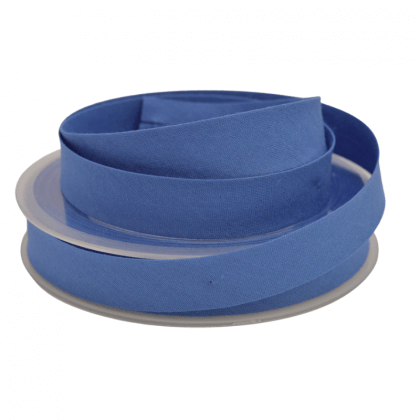 Biais replié 18 mm coton uni Bleu Azur