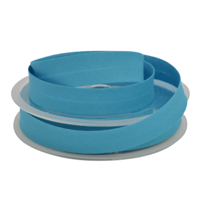Biais replié 18 mm coton uni Bleu Petrole