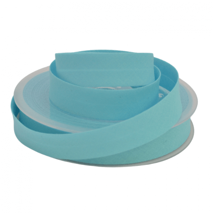 Biais replié 18 mm coton uni Bleu Lagon