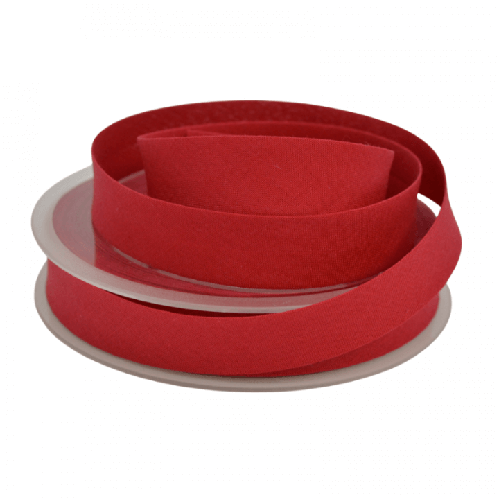 Biais replié 18 mm coton uni Rouge Hermès