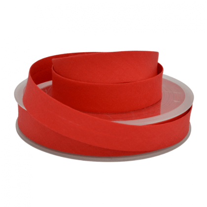 Biais replié 18 mm coton uni Rouge