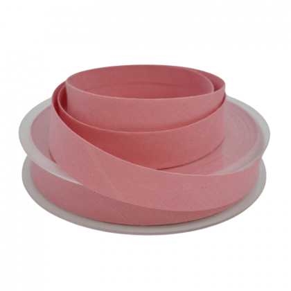 Biais replié 18 mm coton uni Vieux Rose