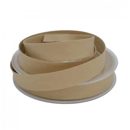 Biais replié 18 mm coton uni Sable