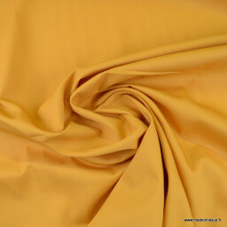 Tissu gabardine sergé polyester coton coloris Moutarde - oeko tex