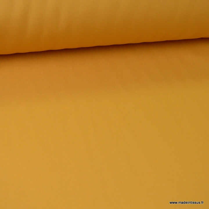 Tissu gabardine sergé polyester coton coloris Moutarde - oeko tex