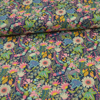 Tissu Popeline coton fleurs Solstice Flower bed - Windham Fabrics - Oeko tex
