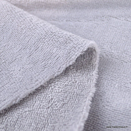 Tissu micro éponge de bambou gris - oeko tex