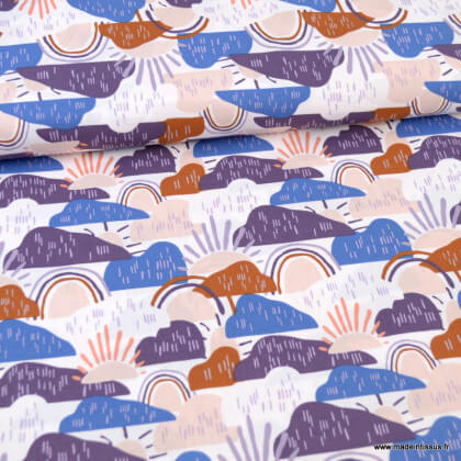 Tissu coton motifs nuages Dear Isla - Hilltop - Waterdrop Fabric - Cotton and Steel