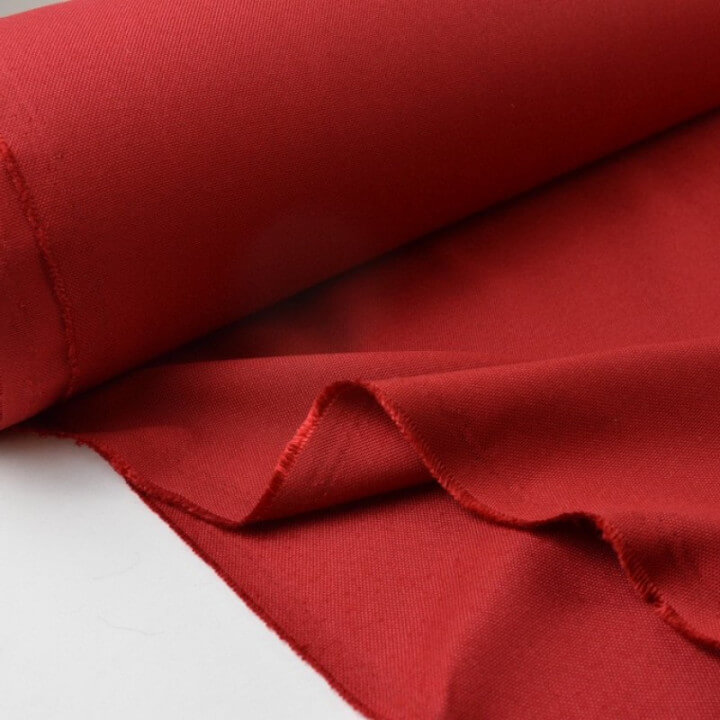 Tissu demi natté polyester rouge grande largeur