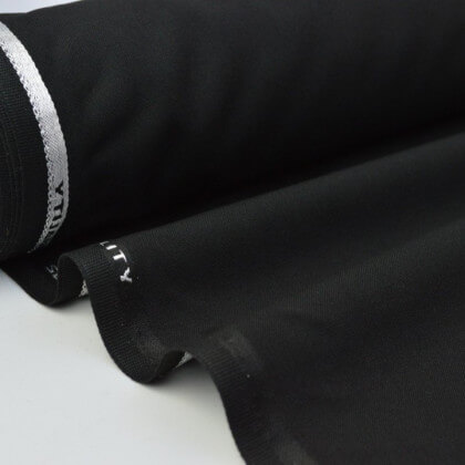 Tissu Toile polyester viscose pantalon noir