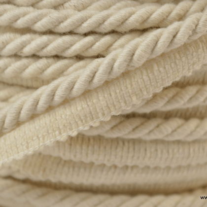 Passepoil en fibre de coton 5mm coloris Crème