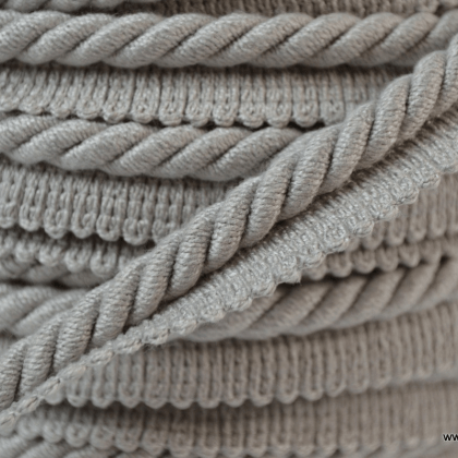 Passepoil en fibre de coton 5mm coloris Gris