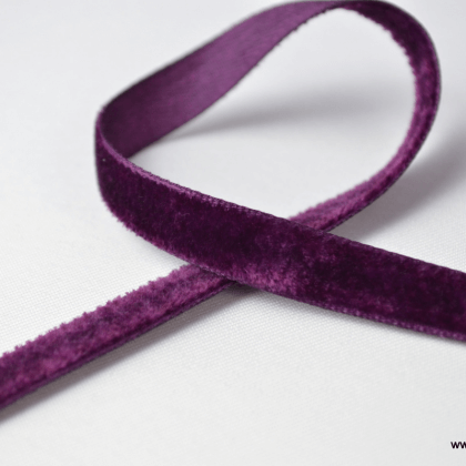 Ruban velours violet, 9mm, au mètre