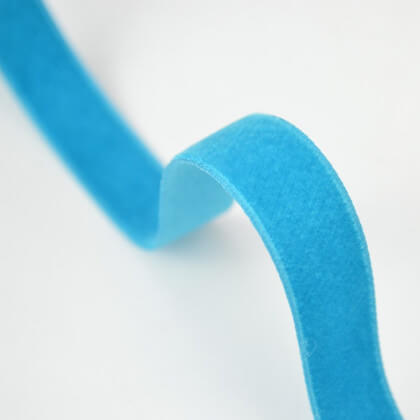 Ruban velours Bleu Turquoise, 16mm, au mètre